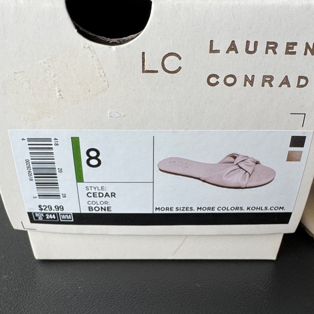 LC Lauren Conrad Cream Knotted Slide Sandals - Picture 2 of 5
